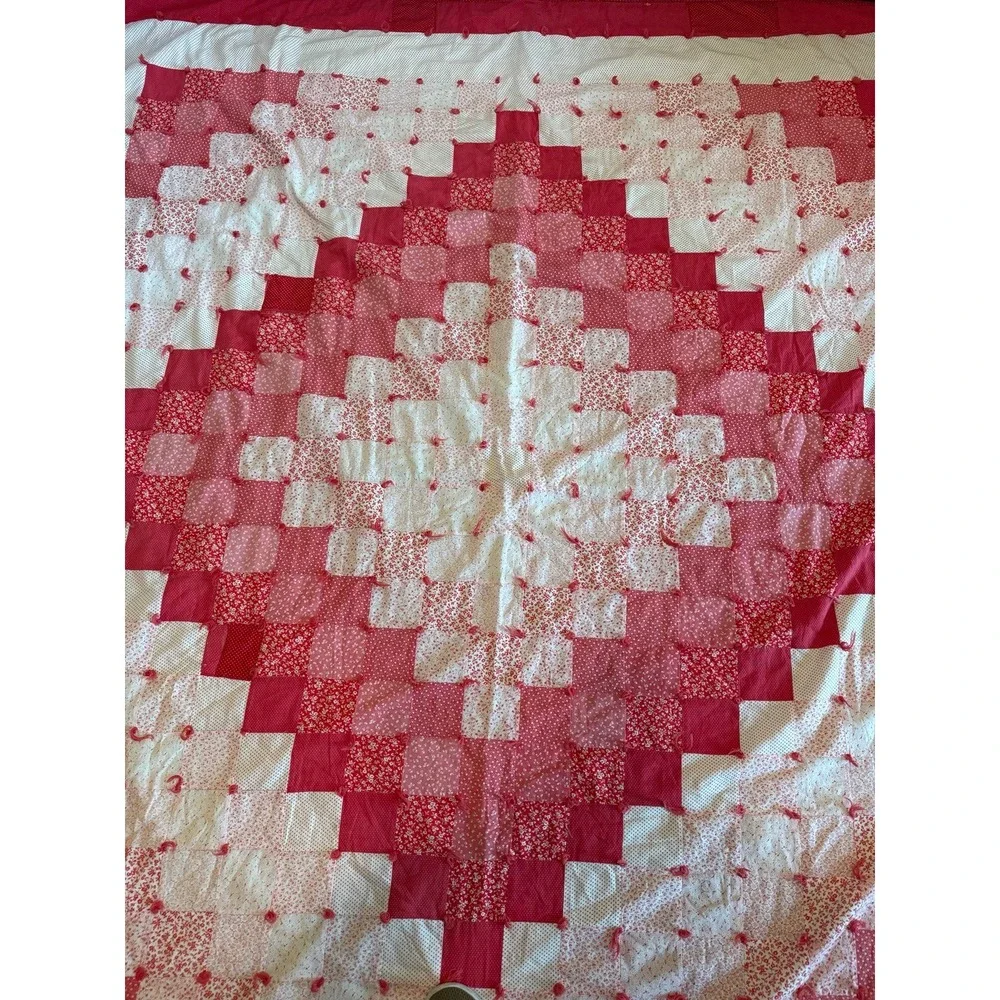 Big Quilt. Tied blanket Valentines Colors